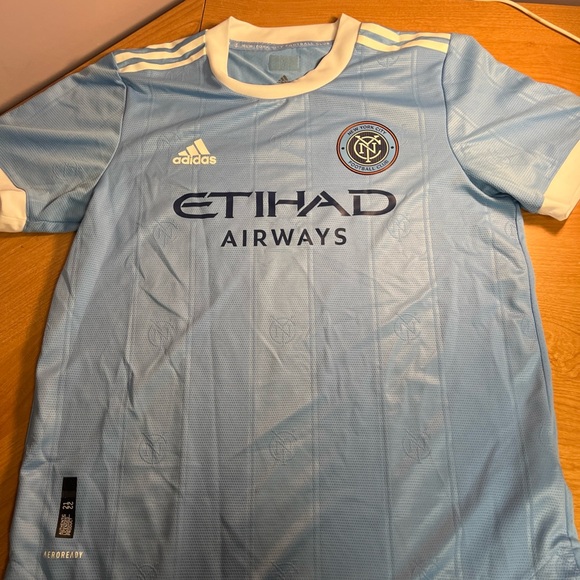 adidas Other - Adidas Jersey Light Blue Sz L Etihad Airways New York City Football 21/22